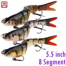  Fishing Lures 8-Segments Fish Bass Minnow Swimbait Tackle Hook Lure Crank Bait picture