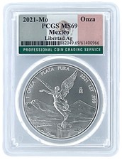 2021 Mexico 1oz Silver Libertad PCGS MS69 - Flag Label picture