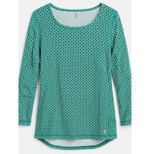 T by Talbots Womens 2X Green Blue Geometric Long Sleeve Scoop Neck Shirt picture