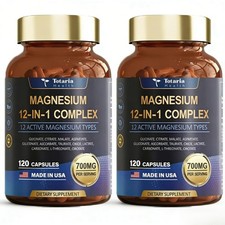 2-bottle Totaria Magnesium 12-in-1 Complex 700mg Premium. picture