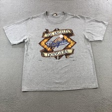 Vintage Los Angeles Dodgers Shirt Mens XL Gray MLB Baseball Nutmeg Mills 90s Tee picture