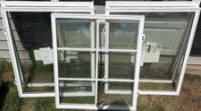 Pella Modern White Vinyl Sliding Window Double-Pane Colonial Grids Lock picture
