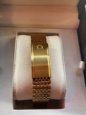 For Omega Replacement 18mm Beads Of Rice Vintage Watch Strap Yellow Gold Plated picture