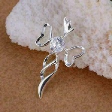 2.14 Ct Round Cut Moissanite Pendant Beautiful Pendant 14k White Gold picture
