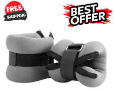Adjustable Ankle Wrist Weights 5lb Pair Set Ankle Wrist Straps Grey Color picture