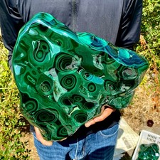 22LB  Natural Polished Malachite Freeform Specimen Banded Green Mineral Home Dec picture