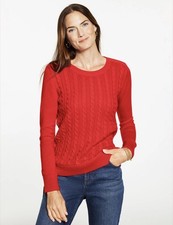 NWT Talbots Women’s Size XL Red Cotton Blend Crew Neck Pullover Sweater picture