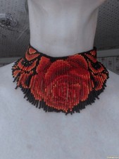 Boho Beaded Handmade Seed Bead American Ukrainian traditional Necklace Earrings picture