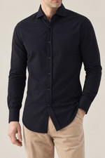 BRUNELLO CUCINELLI MEN'S BLACK COTTON LONG SLEEVE SHIRT MSRP $765 SIZE XXL picture