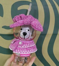 Starbucks New Character Series Shanghai Exclusive 2026 Pink Bear Glass Cup 460ml picture