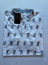 NWT MEN'S SWANNIES POLO, SIZE: XL, COLOR: WHITE/MULTI (M8.18) picture