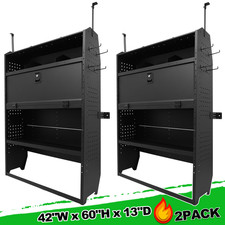 2Pack 42''WX 60''HX 13''D Heavy-Duty Adjustable Van Shelving with Lockable Door picture