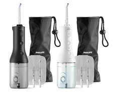 Philips Sonicare Cordless Power Flosser 3000 Dual Pack Black White Open Box 2Pk picture
