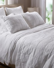 Parachute Home Linen Box Quilt In White Size FQ Linen/Percale NEW picture