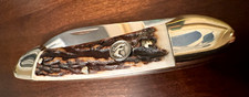 Hen & Rooster Bertram Cutlery 252 DS Stag Canoe 2-Blade Pocket Knife picture