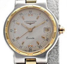 [Near MINT] Longines conquest 152-4937 24mm Gray Dial Date Quartz Women's Watch picture