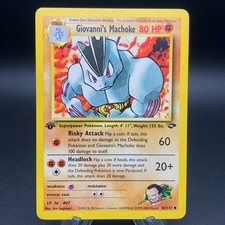Pokemon Giovanni's Machoke 42/132 - 1st Edition Gym Challenge NM 2000 WotC picture
