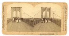 Underwood Stereoview New York Brooklyn Bridge, Family Promenade. More 3D Listed picture