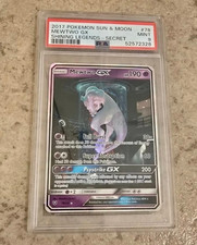 2017 POKEMON SUN & MOON SHINING LEGENDS SECRET #78 MEWTWO GX PSA 9 picture