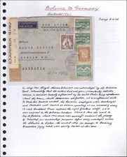 SAVOYSTAMPS BOLIVIA 1941 Cover from BOLIVIA to BERLIN Censor tape picture