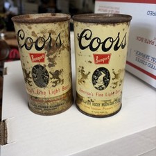 2) different Vintage Coors Beer Flat Top Beer Cans  picture