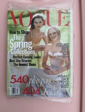 NEW/SEALED-Vintage VOGUE Magazine-March 1998-Cover Kate Moss Amber Valetta picture
