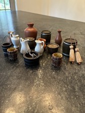 Miniature Medieval Tavern Prop Set 17 Barrels Pitchers Jugs Terrain Decor 1/12⁠ picture