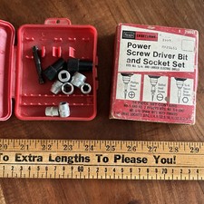 Sears Craftsman 14-pc Power Screwdriver Bit & Socket Set 9-25651 - Vintage USA picture
