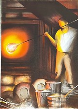 Raymond POULET The Glassblower  Litd Ed  122/450 hand signed 1979 Lithograph picture
