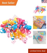 Vibrant 12-Count Curly Bows Set - Self-Adhesive Decorations for Parties & Gifts picture