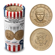 2026 Donald J. Trump $1 Coin Roll CLASSIC VERTICAL DESIGN Limited to 5,000 Rolls picture