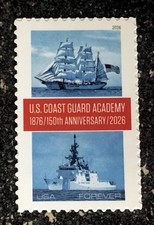 2026USA Forever US Coast Guard Academy - Single Postage Stamp  Mint picture