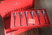 Set of 12 Waterford Crystal Twelve Days of Christmas Flute in Red Chest picture
