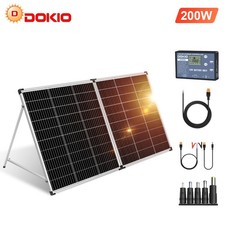 DOKIO Solar Suitcase 200W 18v Portable SolarPanel Kit for 12V Batteries Garden picture