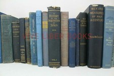 Lot of 5 BLUE / Shades of blue Old Vintage Antique Rare Hardcover Random Books picture