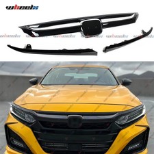 For 2021 2022 Honda Accord 3x Chrome JDM Sport Style Front Grille Grill Replaced picture