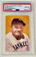 🔥RARE 1973 U.S. PLAYING CARD SIX OF DIAMONDS⚾️BABE RUTH HOF NEW YORK YANKEES picture