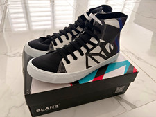 BLANX Eclipse Men’s High Top Lace-Up Sneakers Black White Blue picture