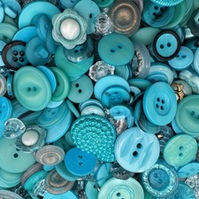 New Incredible Mixed Lot TURQUOISE Premium Buttons All Sizes For Embellishments picture