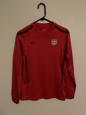 Nike Team USMNT USA Red Long Sleeve Warm Up Soccer Jersey Kit  - Adult Medium picture
