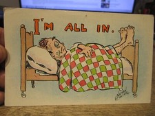 K9 Old INDIANA Postcard VICTORIAN ERA Trafalgar Indianapolis Drunk Man in Bed picture