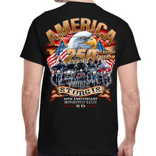 T-Shirt 2026 Sturgis Motorcycle Rally America Strong No Harley picture
