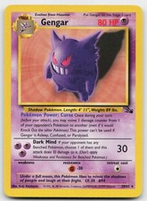Gengar 20/62 Rare Fossil Pokemon Unlimited Lightly Played picture