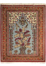 3.6 x 5.0 Fine Wool and Silk Perrsian Quum Prayer Rug #PIX-8676 picture