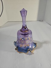 Fenton 1988 Mulberry HP Cherry Blossoms Gold Trim LE Bell 1329/4000 Connoisseur picture