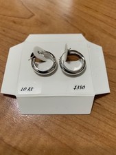 Macy's Polished Tube Hoop Earrings in White Gold picture