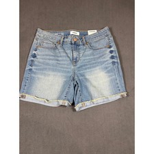 Sonoma Denim Shorts Womens 10 Blue Mid Rise Raw Hem Brand New picture