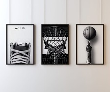 Set of 3 Nike Basketball Art pieces canvas wall art home decor picture