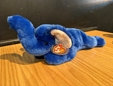 Ty Beanie Buddies Peanut Royal Blue Elephant Plush Vintage 1998 RARE picture