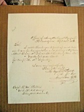 FORT SNELLING MINNESOTA FRONTIER US ARMY SUPPLY ORDER 1856 picture